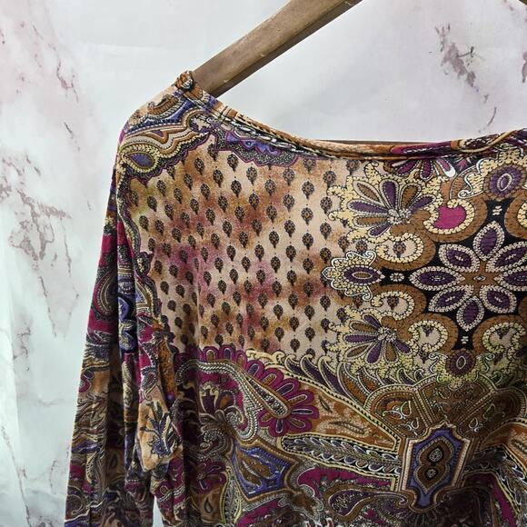 Parsley & Sage Shirt Womens XXL Pink Artsy Art To Wear Reversible Boho Patchwork - Picture 6 of 10